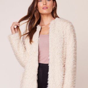 Long fur wool coat